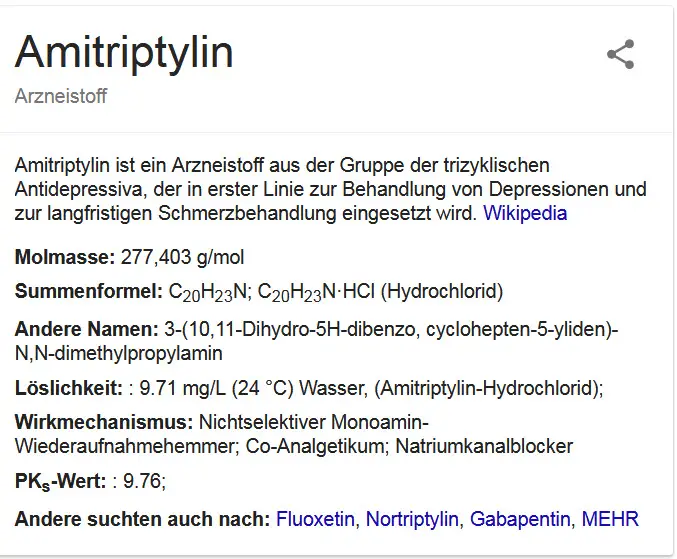 Wiki: Amitriptylin Arznei-Wirkstoff im Überblick