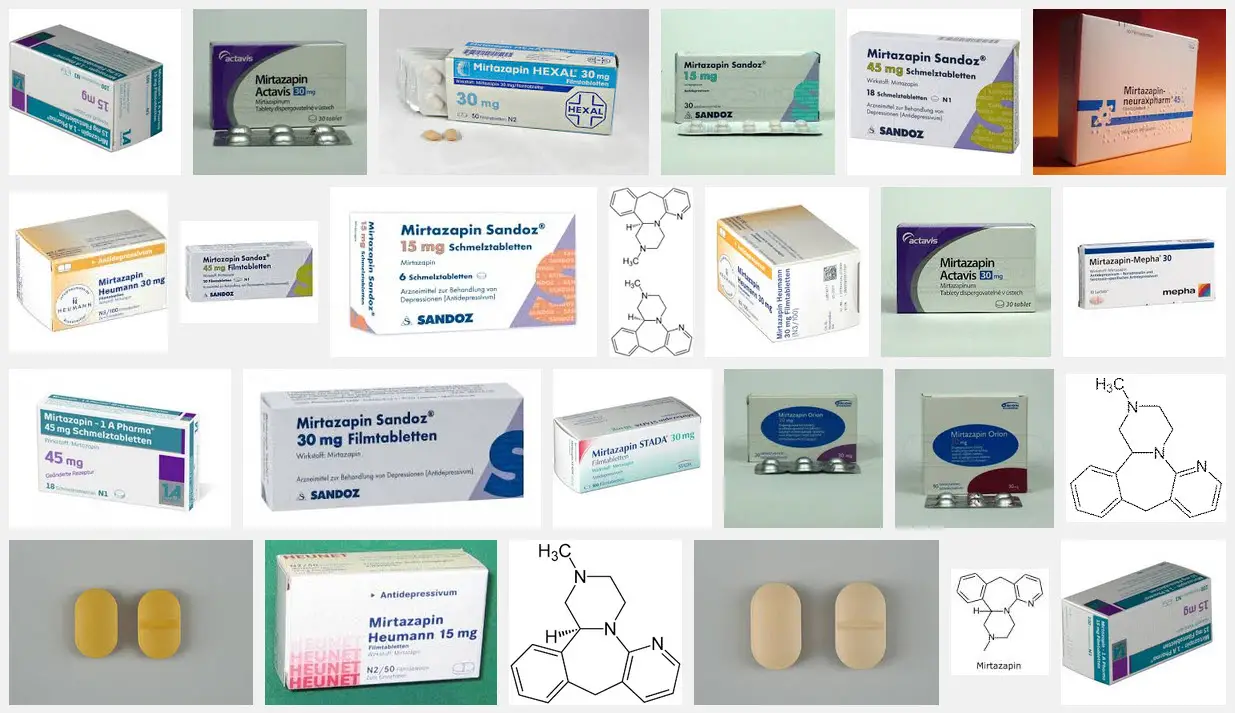 Mirtazapin als Medikament im Handel - Screenshot einer Google Bildersuche
